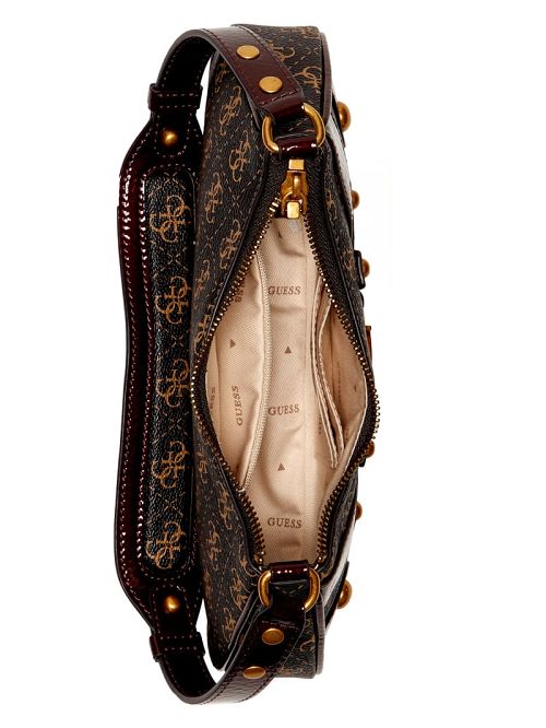 Guess Mintha Mini Top-Zip Shoulder Bag Maro | GUESS-SN29061
