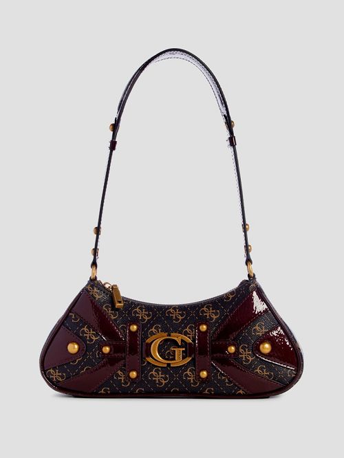 Guess Mintha Mini Top-Zip Shoulder Bag Maro | GUESS-SN29061