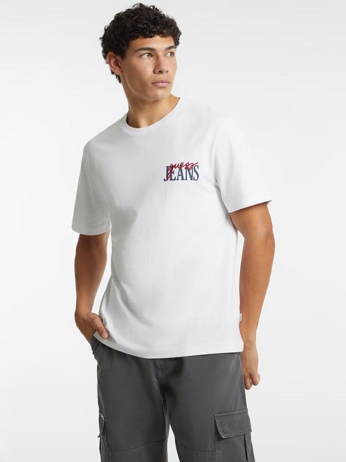 Guess Mixed Chest Logo Tee Albi | GUESS-SN30565