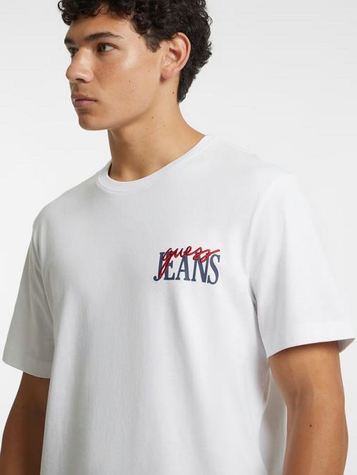 Guess Mixed Chest Logo Tee Albi | GUESS-SN30565