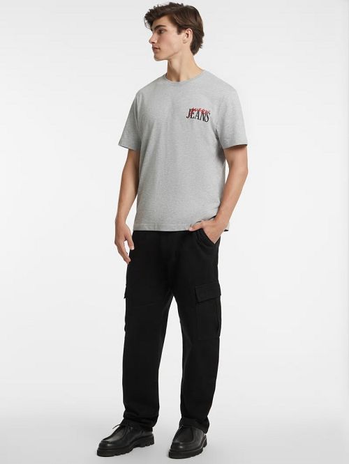 Guess Mixed Chest Logo Tee Gri | GUESS-SN30564