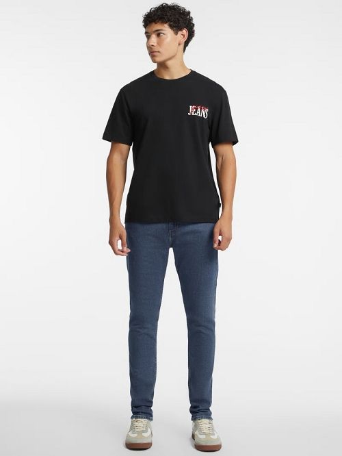 Guess Mixed Chest Logo Tee Negrii | GUESS-SN30600