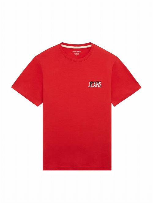 Guess Mixed Chest Logo Tee Rosii | GUESS-SN30502