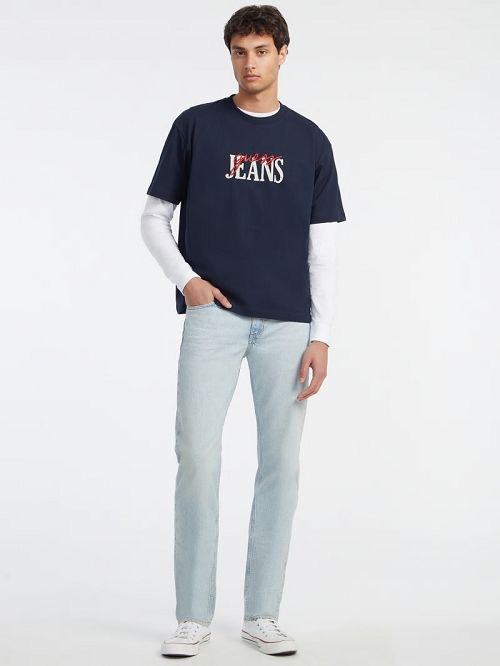 Guess Mixed Logo Tee Albastri | GUESS-SN30489