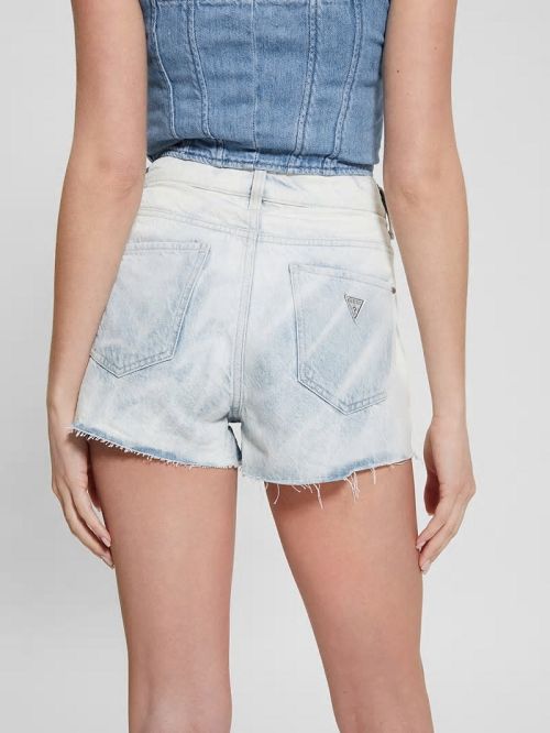 Guess Mom Rhinestone Shorts Albastri | GUESS-SN28102