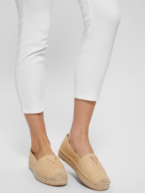 Guess Mones Espadrille Flats Bej | GUESS-SN29879