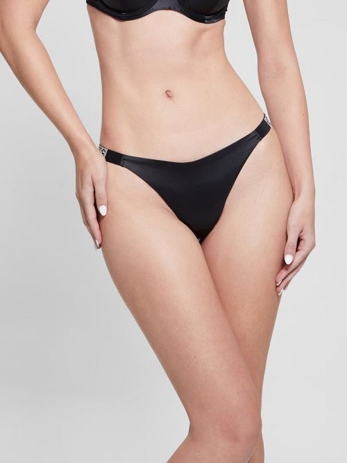 Guess Naomi Satin Thong Negrii | GUESS-SN28632