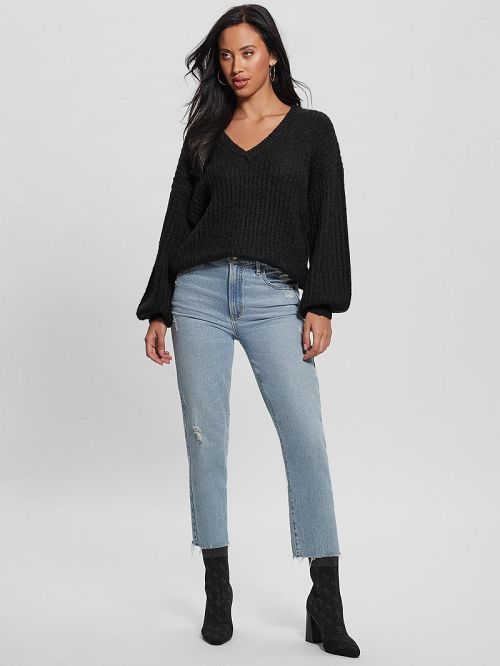 Guess Nara Wool-Blend Sweater Negrii | GUESS-SN27747