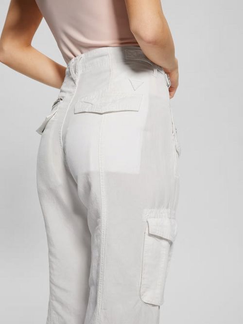 Guess Nessi Linen Cargo Pants Albi | GUESS-SN28301