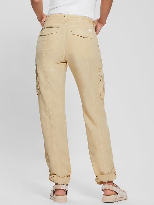 Guess Nessi Linen Cargo Pants Bej | GUESS-SN28319