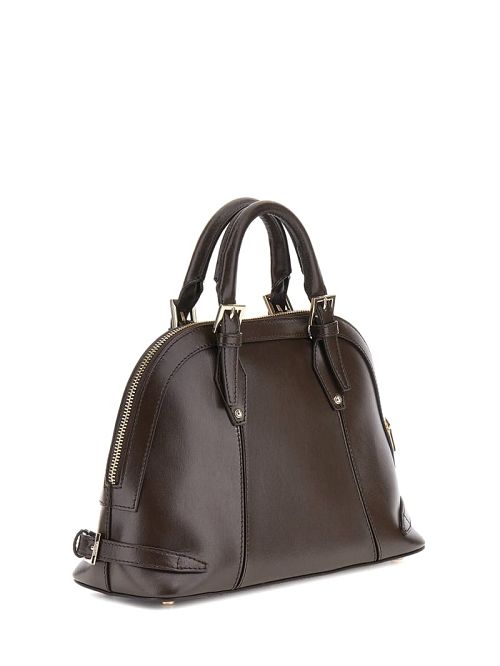 Guess New Adele Luxe Leather Small Dome Satchel Maro | GUESS-SN29244
