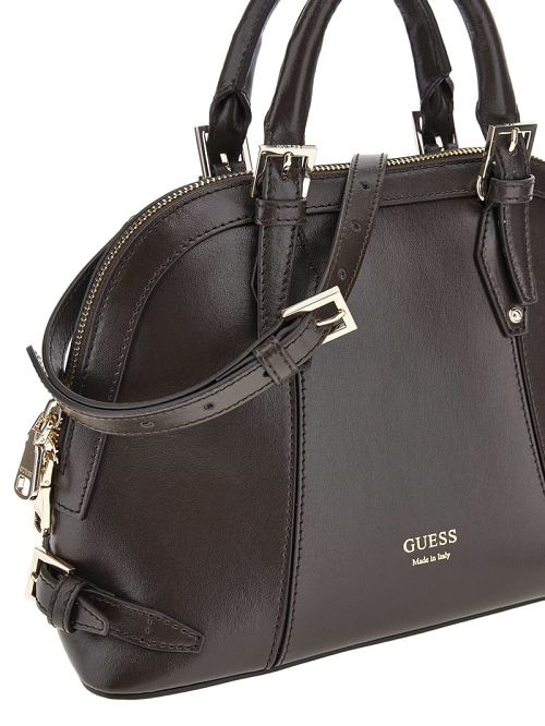 Guess New Adele Luxe Leather Small Dome Satchel Maro | GUESS-SN29244