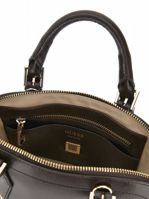 Guess New Adele Luxe Leather Small Dome Satchel Maro | GUESS-SN29244