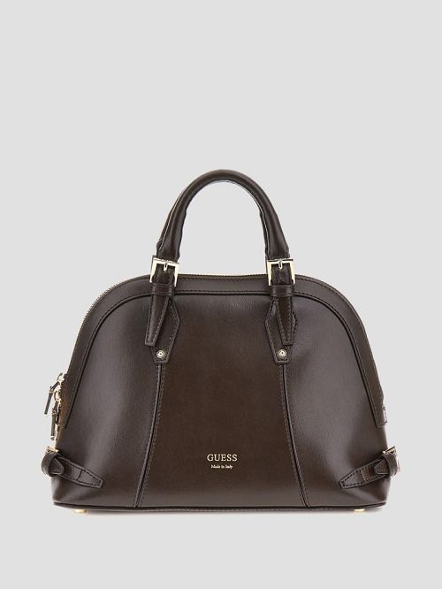 Guess New Adele Luxe Leather Small Dome Satchel Maro | GUESS-SN29244
