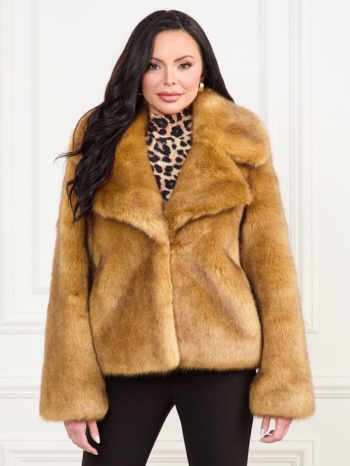 Guess New Gwenda Faux-Fur Jacket Bej | GUESS-SN27952