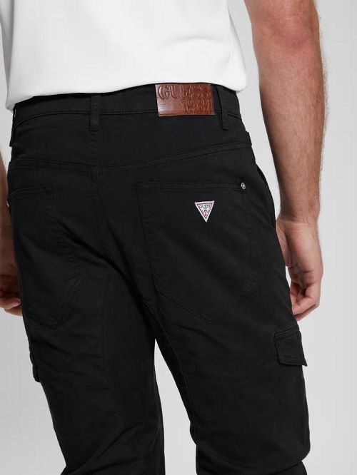 Guess New Kombat Tapered Twill Pants Negrii | GUESS-SN31391