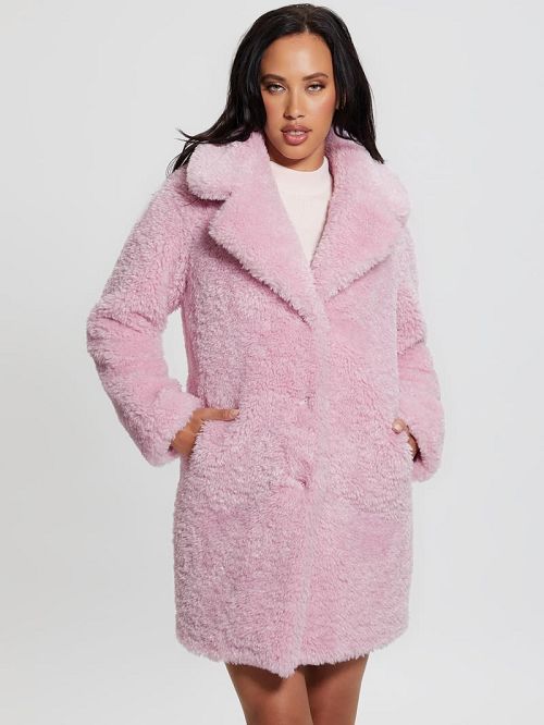 Guess Nives Faux-Fur Coat Violet | GUESS-SN27984