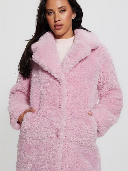 Guess Nives Faux-Fur Coat Violet | GUESS-SN27984