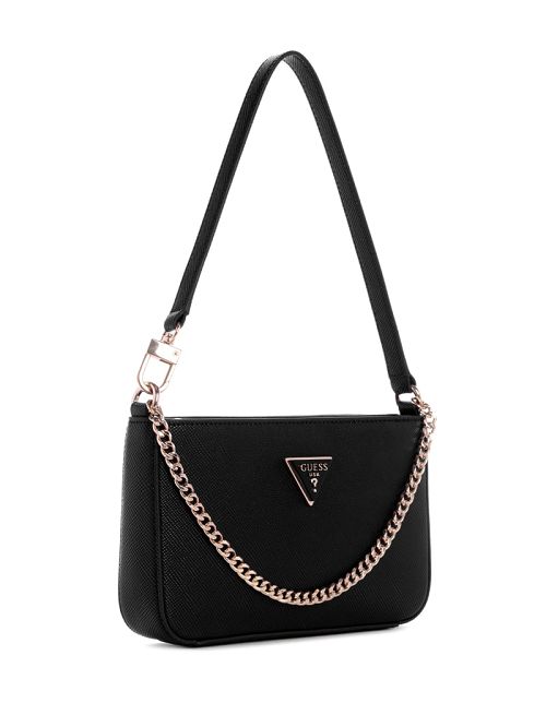Guess Noelle Mini Top-Zip Shoulder Bag Negrii | GUESS-SN29176