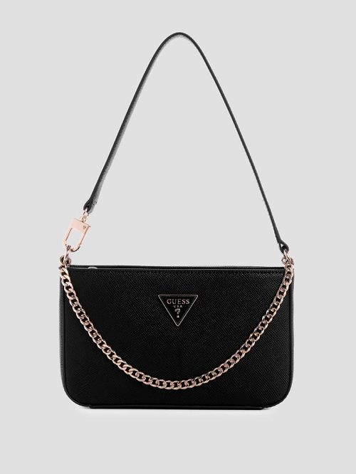 Guess Noelle Mini Top-Zip Shoulder Bag Negrii | GUESS-SN29176