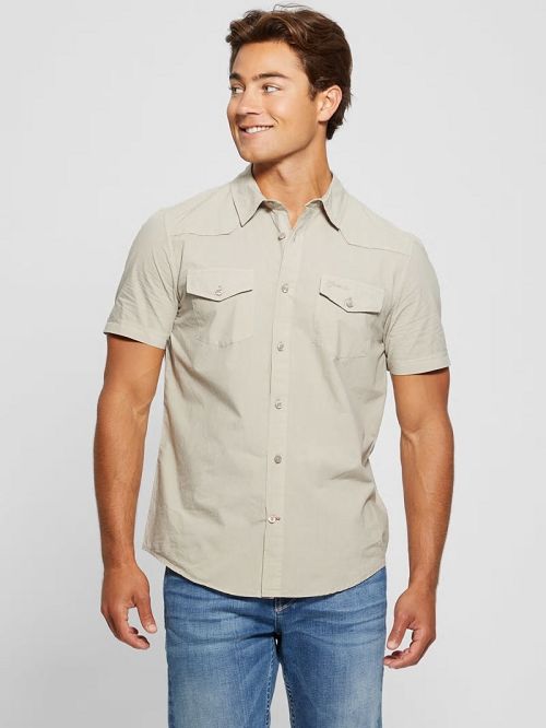 Guess Nottingham Western Shirt Bej | GUESS-SN31229