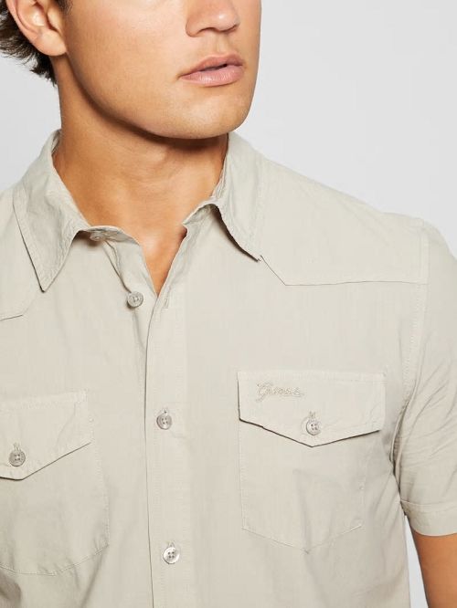 Guess Nottingham Western Shirt Bej | GUESS-SN31229
