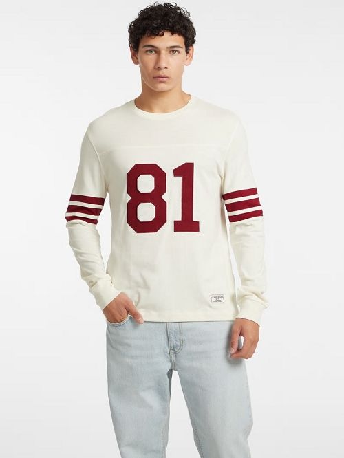 Guess Number 81 Striped Long-Sleeve Tee Albi | GUESS-SN31005