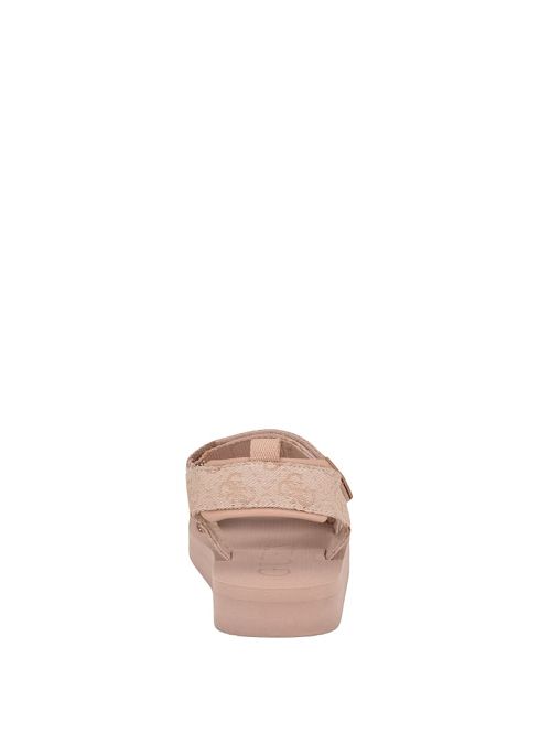 Guess Nylaha Rhinestone Flatform Sandals Bej | GUESS-SN29588
