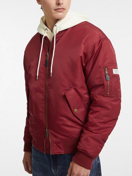 Guess Nylon Bomber Jacket Rosii | GUESS-SN30822