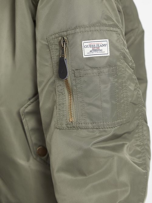 Guess Nylon Bomber Jacket Verzi | GUESS-SN28026