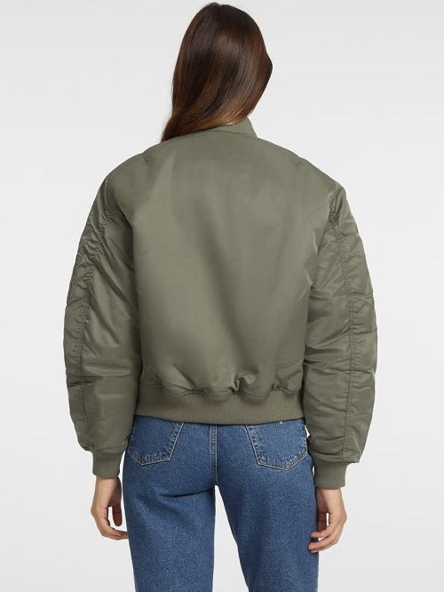 Guess Nylon Bomber Jacket Verzi | GUESS-SN28026