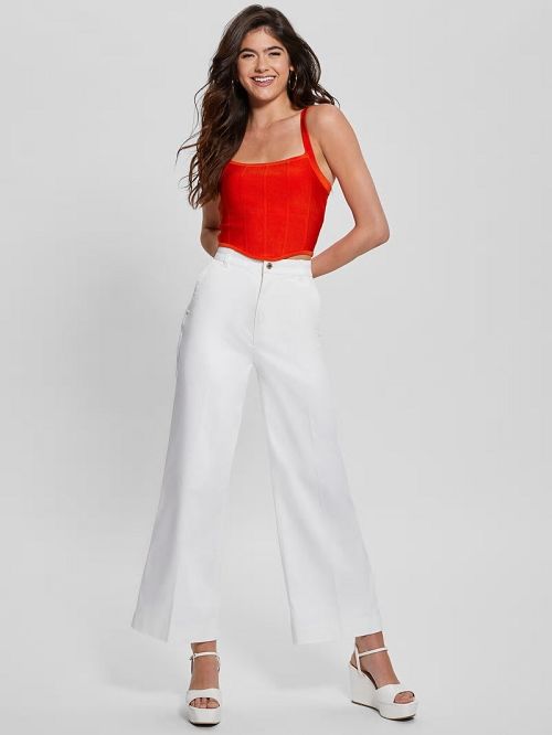Guess Oasis Mirage Corset Crop Top Rosii | GUESS-SN27236