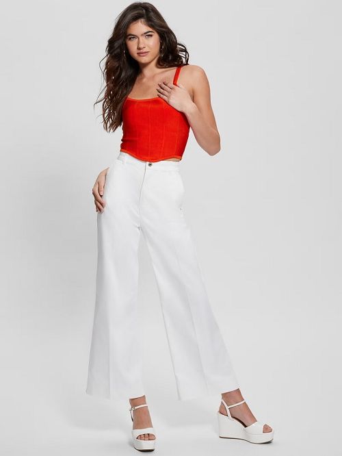 Guess Oasis Mirage Corset Crop Top Rosii | GUESS-SN27236