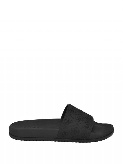 Guess Oiyan Embossed Slides Negrii | GUESS-SN31914