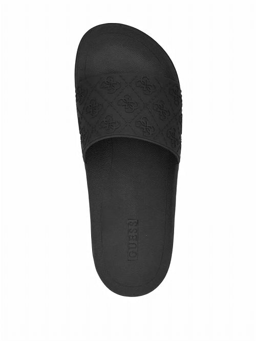 Guess Oiyan Embossed Slides Negrii | GUESS-SN31914