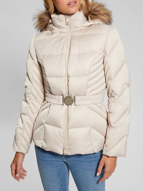 Guess Olga Genuine Down Jacket Albi | GUESS-SN27916