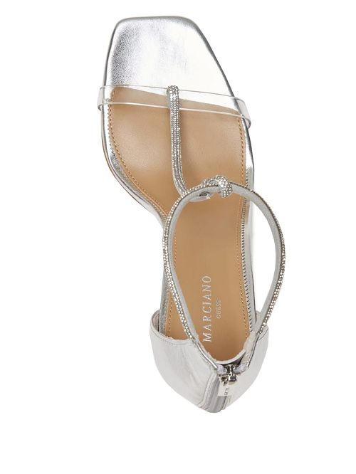 Guess Olivia Embellished Satin Stiletto Gri | GUESS-SN29737