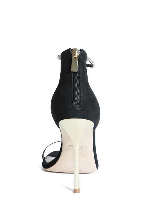 Guess Olivia T-Strap Rhinestone Stiletto Negrii | GUESS-SN29831