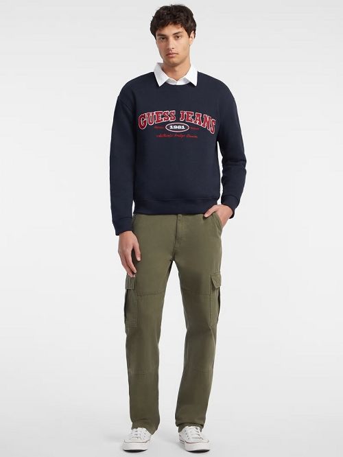 Guess Original Design Sweatshirt Albastri | GUESS-SN30978