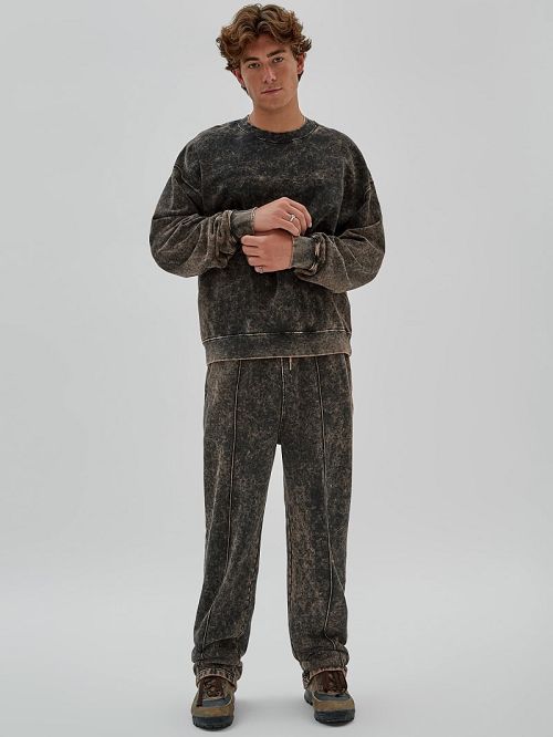 Guess Originals Acid Wash Crewneck Negrii | GUESS-SN30903