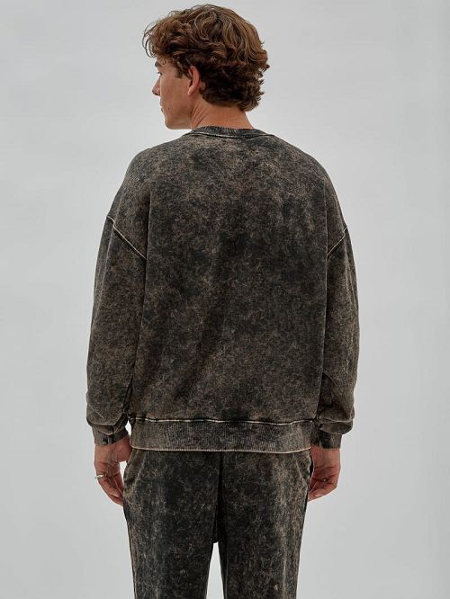 Guess Originals Acid Wash Crewneck Negrii | GUESS-SN30903