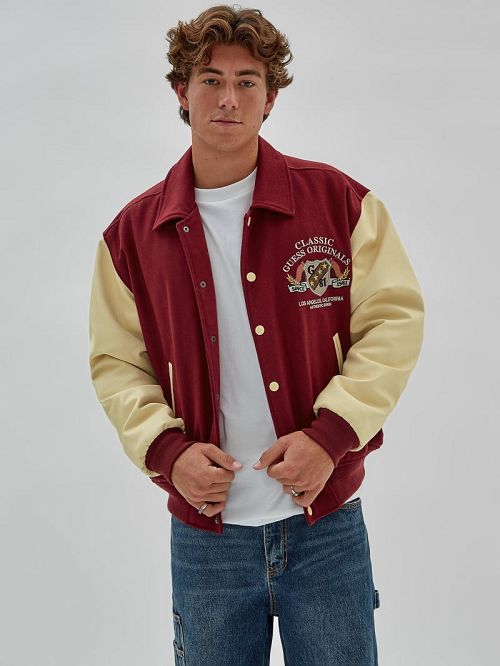 Guess Originals Authentic Letterman Jacket Rosii | GUESS-SN30719