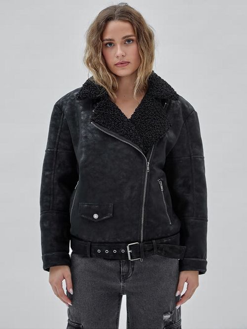 Guess Originals Belted Biker Jacket Negrii | GUESS-SN27904