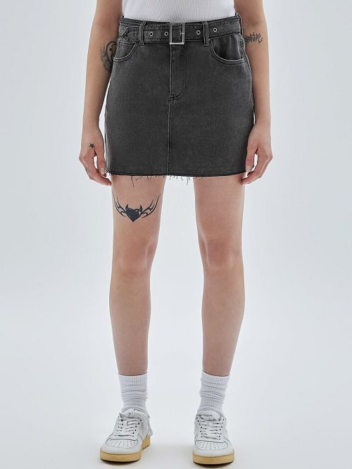 Guess Originals Belted Denim Skirt Negrii | GUESS-SN26497