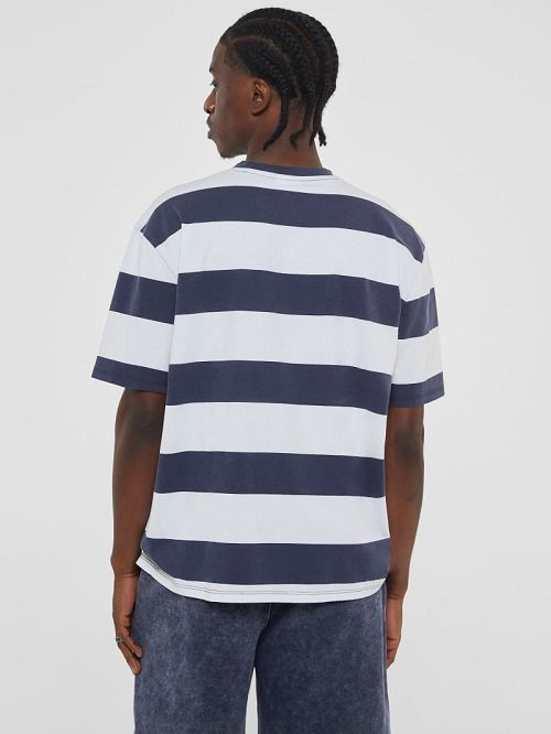 Guess Originals Block Stripe Tee Albastri | GUESS-SN30476