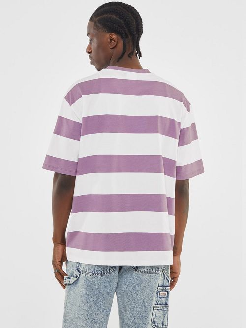 Guess Originals Block Stripe Tee Violet | GUESS-SN30677