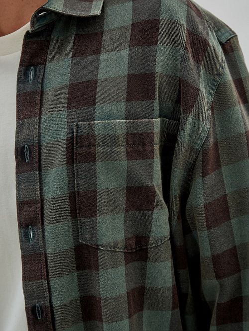 Guess Originals Brushed Gingham Flannel Negrii | GUESS-SN31080