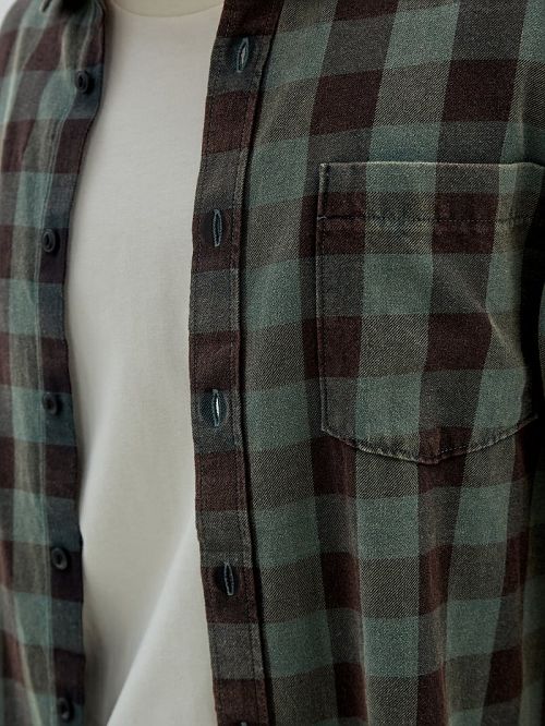 Guess Originals Brushed Gingham Flannel Negrii | GUESS-SN31080
