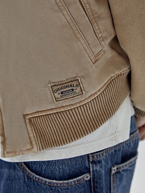 Guess Originals Canvas Worker Hoodie Bej | GUESS-SN31461