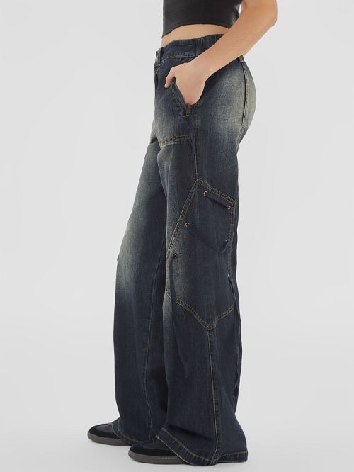 Guess Originals Cargo Lace-Up Jeans Albastri | GUESS-SN27403
